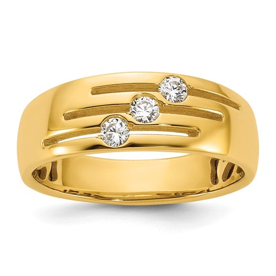 14KY 3 Stone Diamond Ring