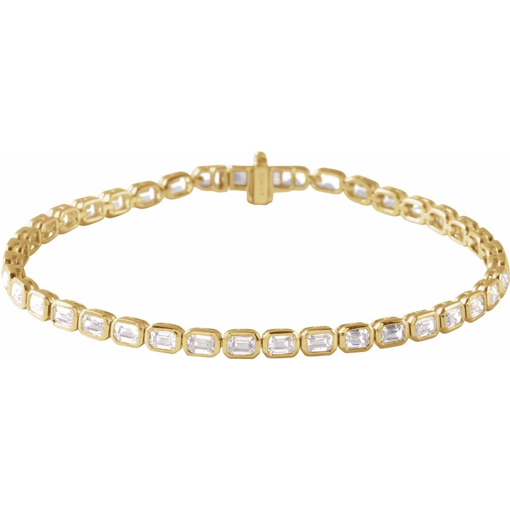 6.25CTW Lab Created Emerald Cut Tennis Bracelet