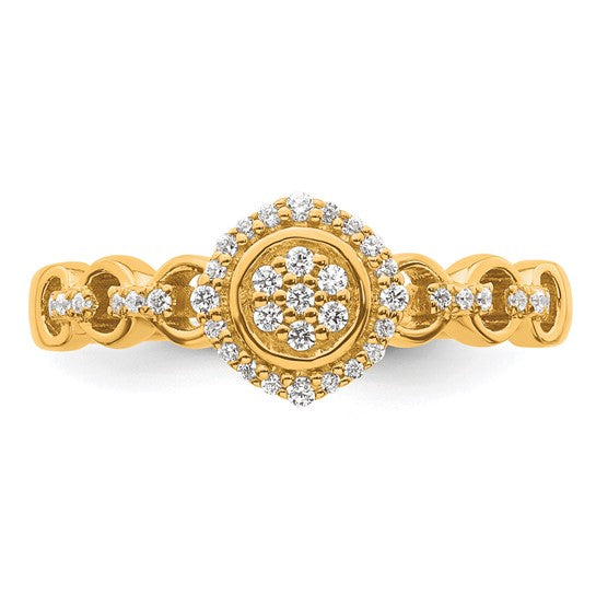 14KY Round Cluster Ring