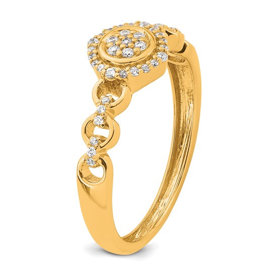 14KY Round Cluster Ring