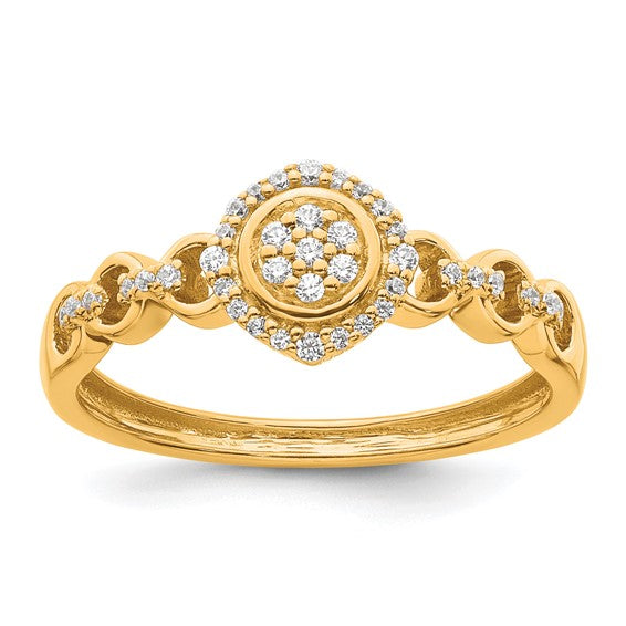 14KY Round Cluster Ring