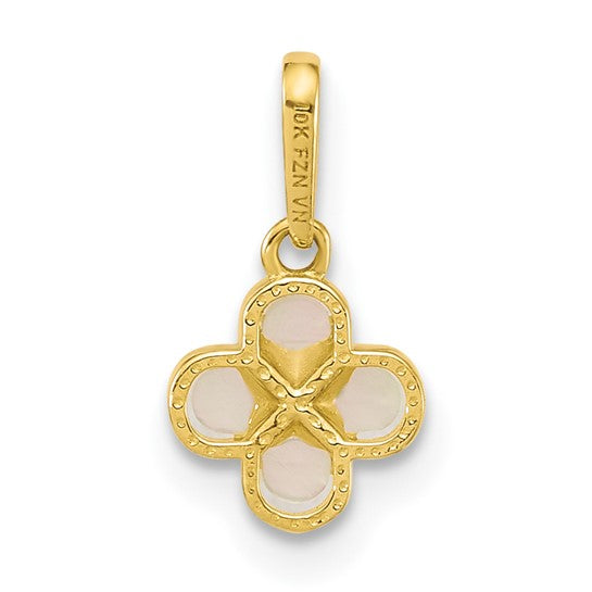 10KY Mother of Pearl Clover Pendant