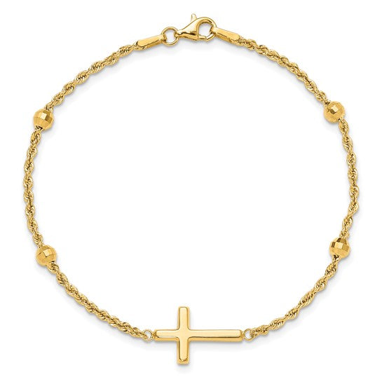 10KY Cross Bracelet Rope Chain