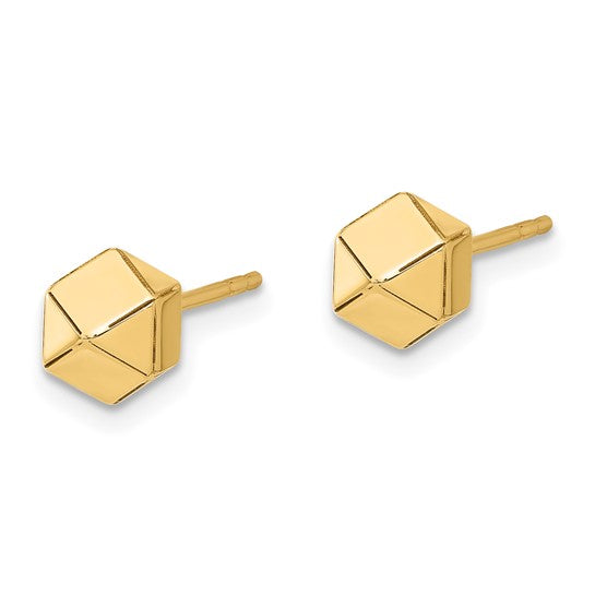 10KY Geometric Stud Earrings