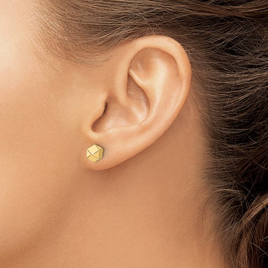 10KY Geometric Stud Earrings