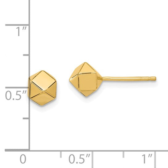 10KY Geometric Stud Earrings