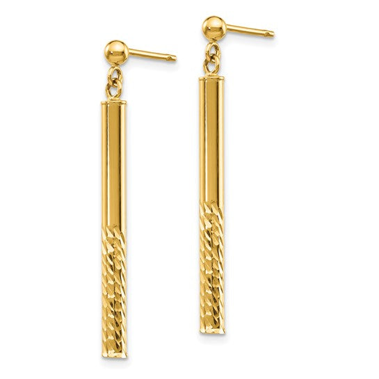 Dangle Polished & Diamond Cut Earrings