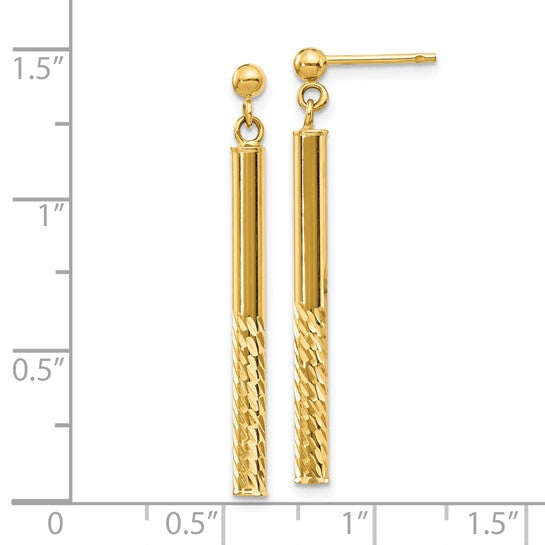 Dangle Polished & Diamond Cut Earrings