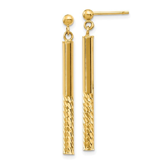 Dangle Polished & Diamond Cut Earrings