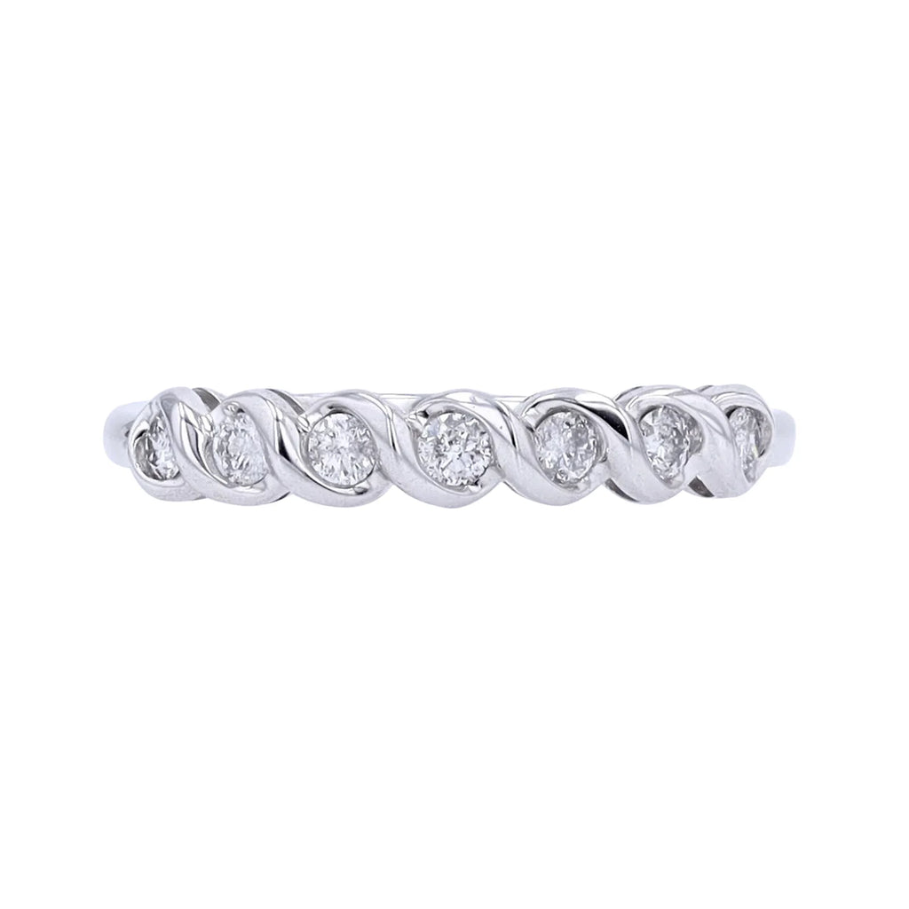 10K Diamond Twisted Diamond Band