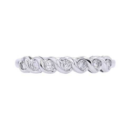 10K Diamond Twisted Diamond Band