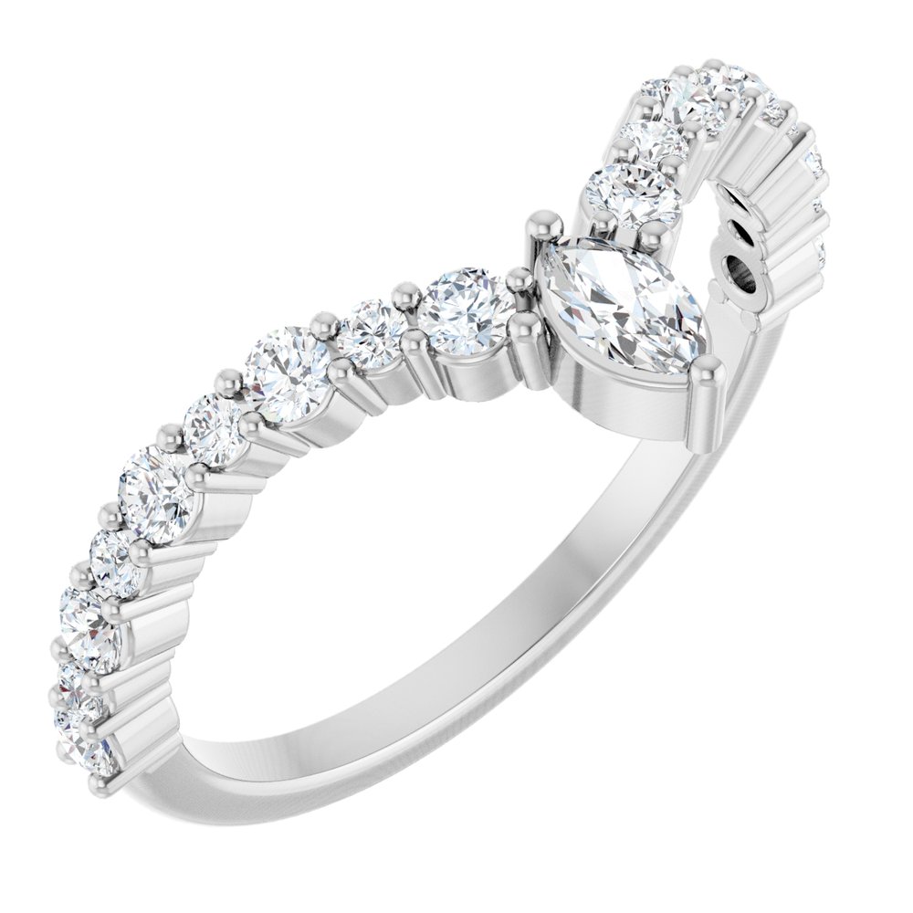 Chevron "V" Marquise Diamond Wedding Band