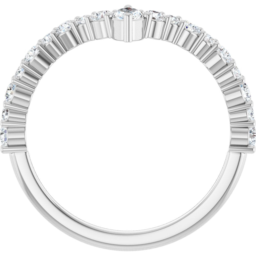 Chevron "V" Marquise Diamond Wedding Band