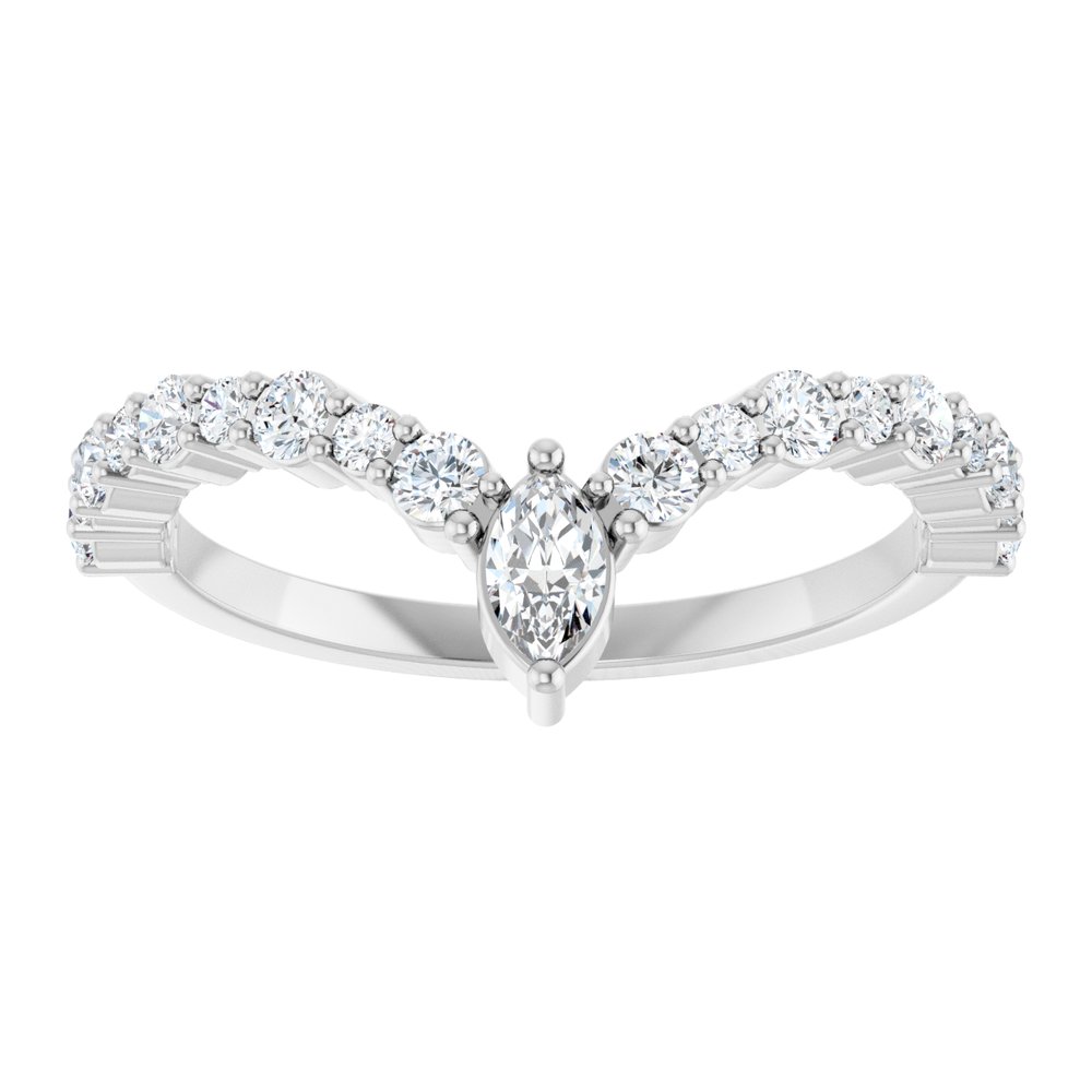 Chevron "V" Marquise Diamond Wedding Band