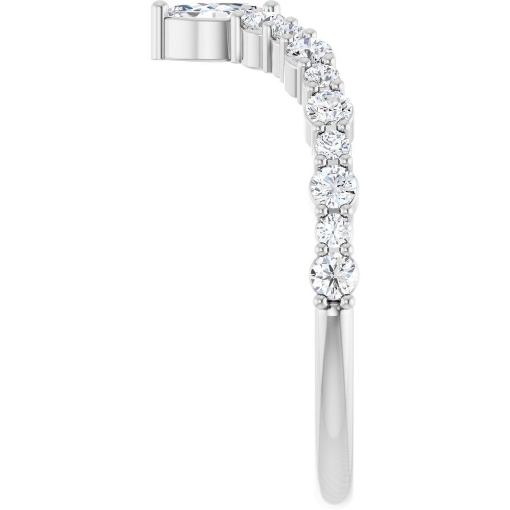 Chevron "V" Marquise Diamond Wedding Band