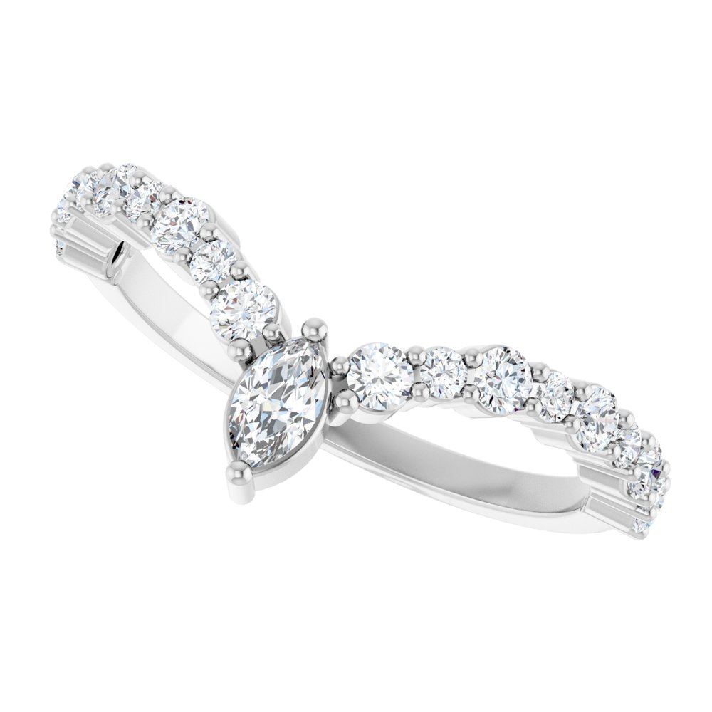 Chevron "V" Marquise Diamond Wedding Band