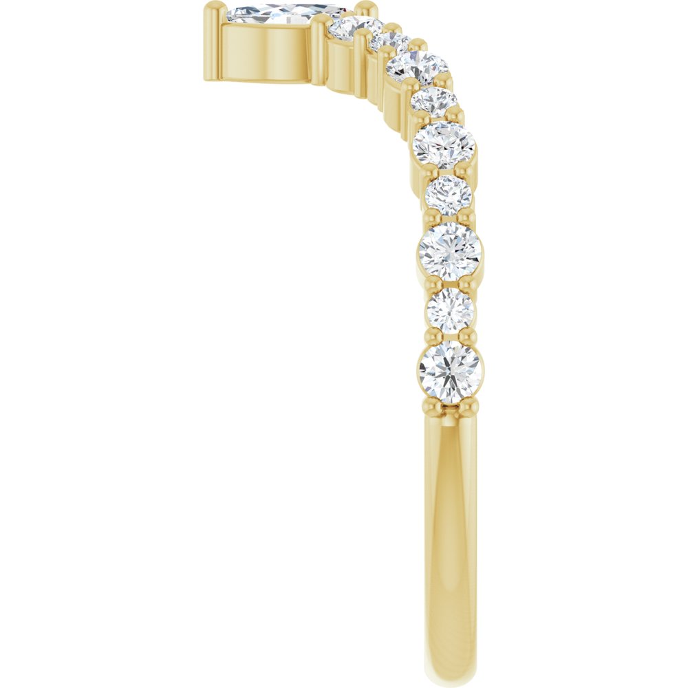 Chevron "V" Marquise Diamond Wedding Band