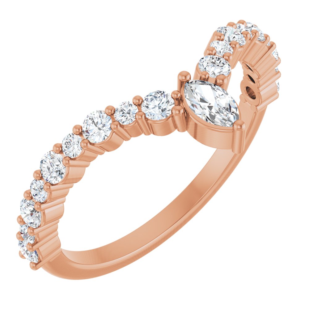 Chevron "V" Marquise Diamond Wedding Band