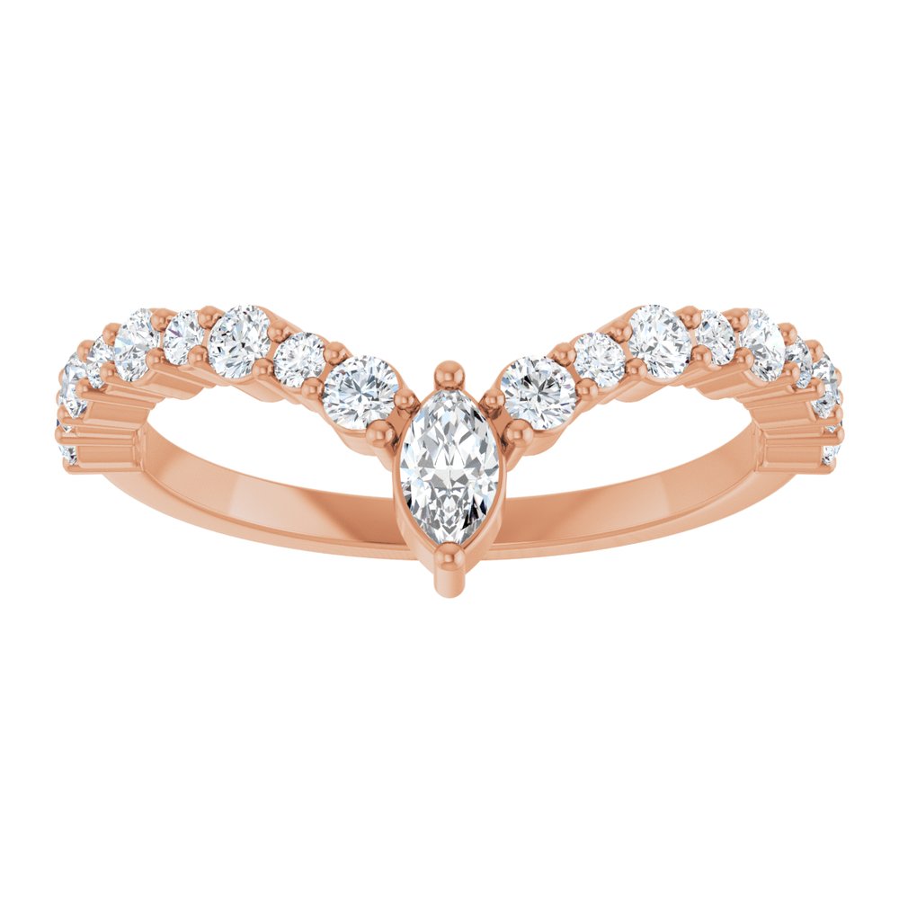 Chevron "V" Marquise Diamond Wedding Band