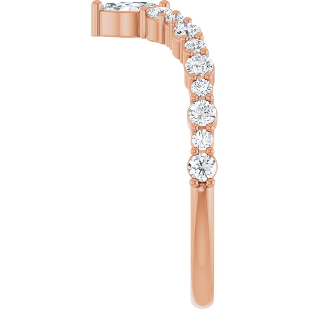 Chevron "V" Marquise Diamond Wedding Band