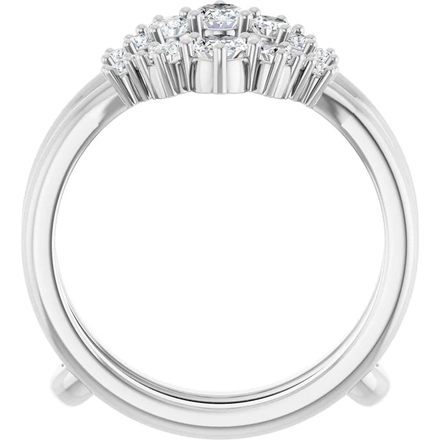 14K White Gold 5/8 CTW Lab-Grown Diamond Ring Guard