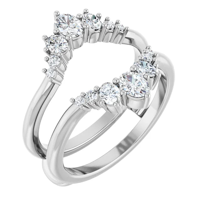 14K White Gold 5/8 CTW Lab-Grown Diamond Ring Guard