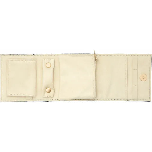 Navy Suede Travel Case with Snap Closure for Fine Jewelry