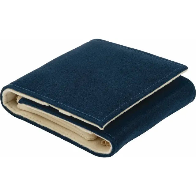 Navy Suede Travel Case with Snap Closure for Fine Jewelry