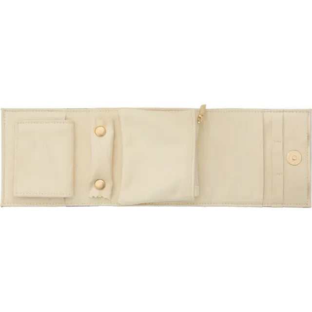 Gray Suede Travel Case with Snap Closure for Fine Jewelry