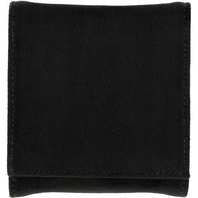 Black Suede Travel Case with Snap Closure for Fine Jewelry