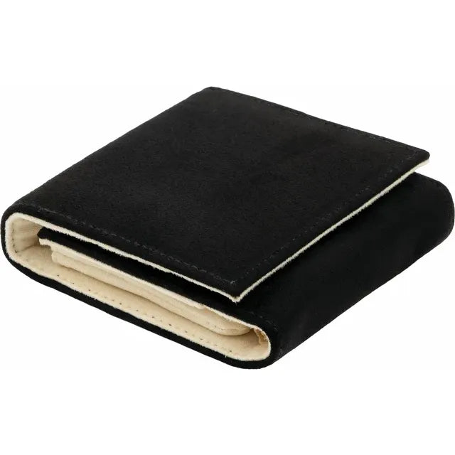 Black Suede Travel Case with Snap Closure for Fine Jewelry