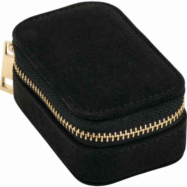 Black Suede Keychain Travel Case for Fine Jewelry