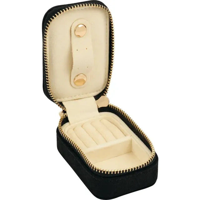 Black Suede Keychain Travel Case for Fine Jewelry