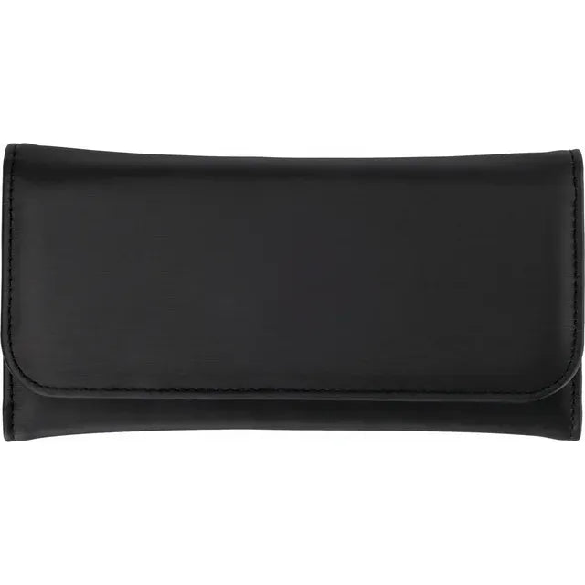 Black Brushed Leatherette Snap Closure Travel Case