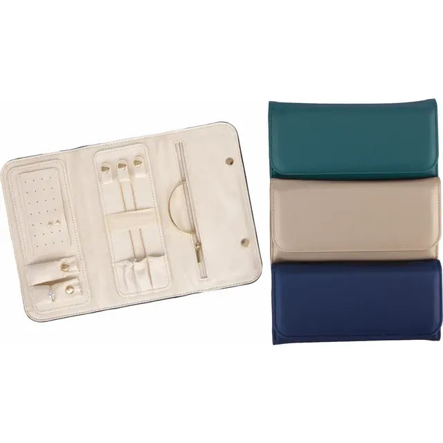 Black Brushed Leatherette Snap Closure Travel Case