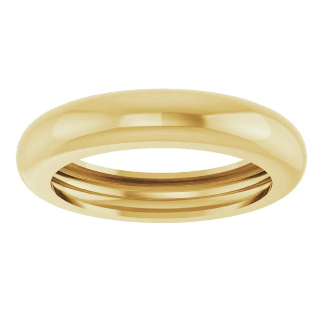 14K Yellow Gold 4 mm Dome Stackable Ring