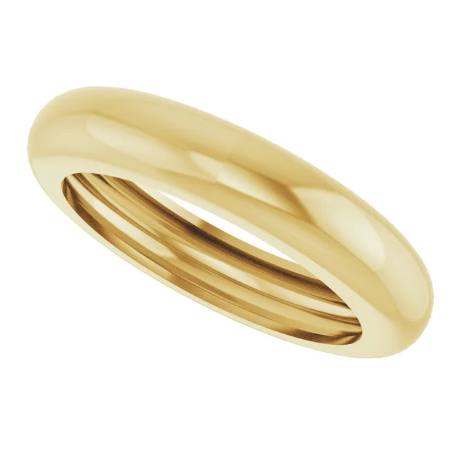 14K Yellow Gold 4 mm Dome Stackable Ring