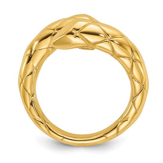 18KY Fancy Criss Cross Bypass Ring