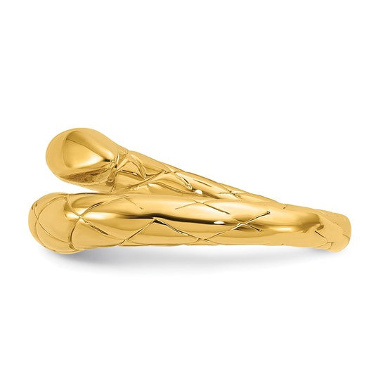 18KY Fancy Criss Cross Bypass Ring