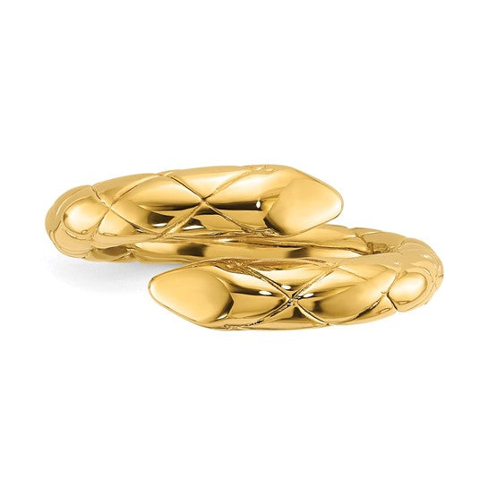 18KY Fancy Criss Cross Bypass Ring