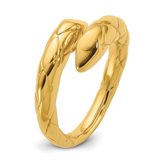 18KY Fancy Criss Cross Bypass Ring