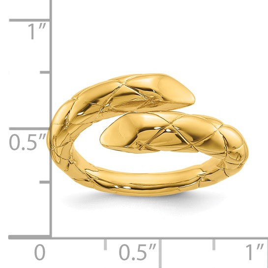 18KY Fancy Criss Cross Bypass Ring