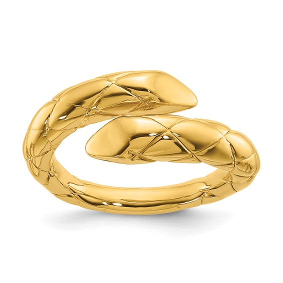18KY Fancy Criss Cross Bypass Ring