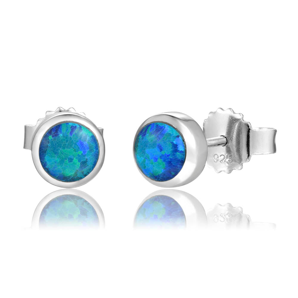 Alamea Green Opal Sterling Silver Stud Earrings