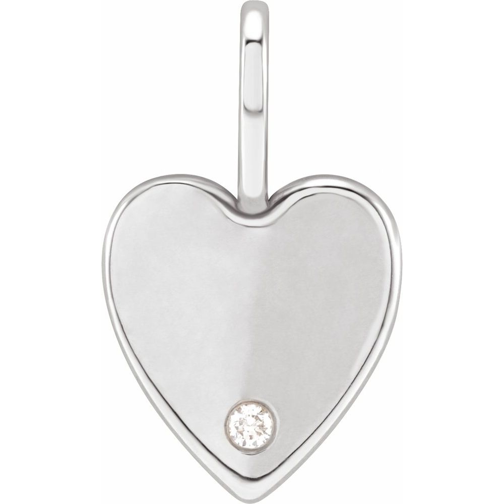 Engravable Diamond Heart Pendant