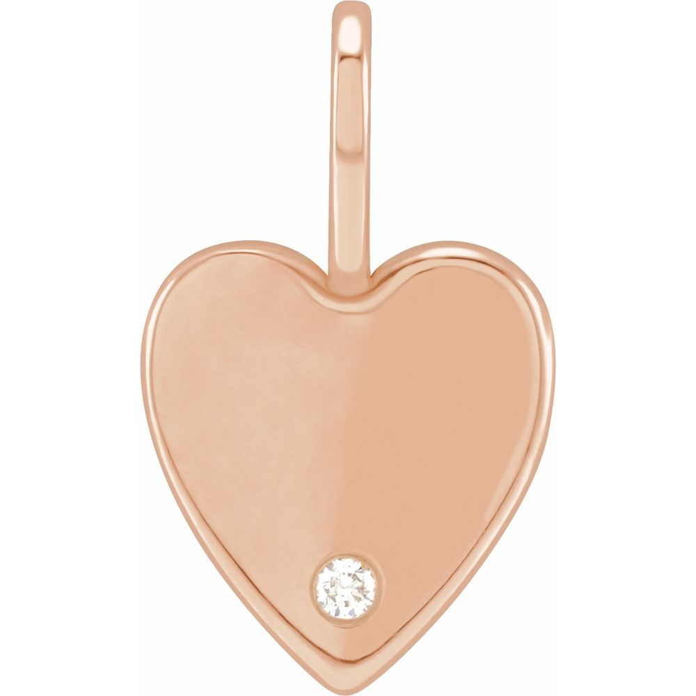 Engravable Diamond Heart Pendant