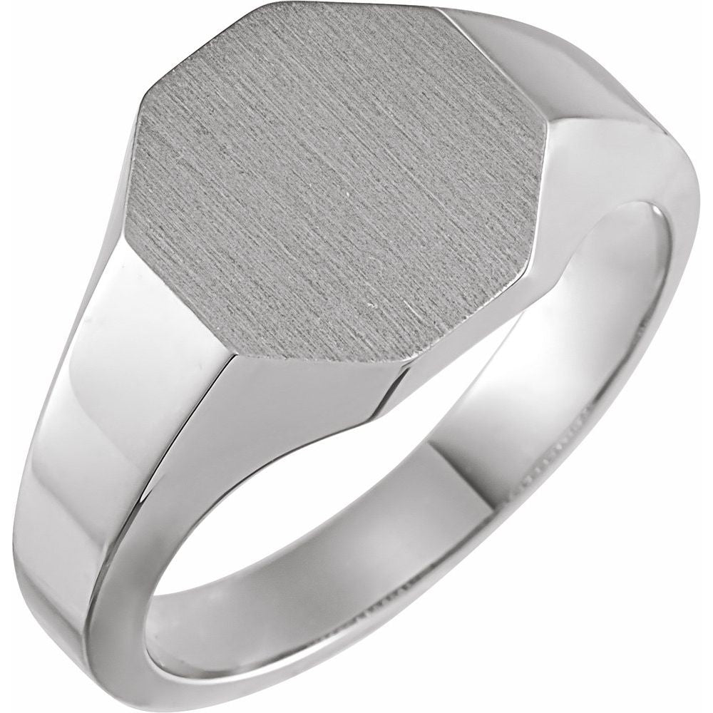 Engravable Octagonal Signet Ring (Available in Silver & Various Golds)