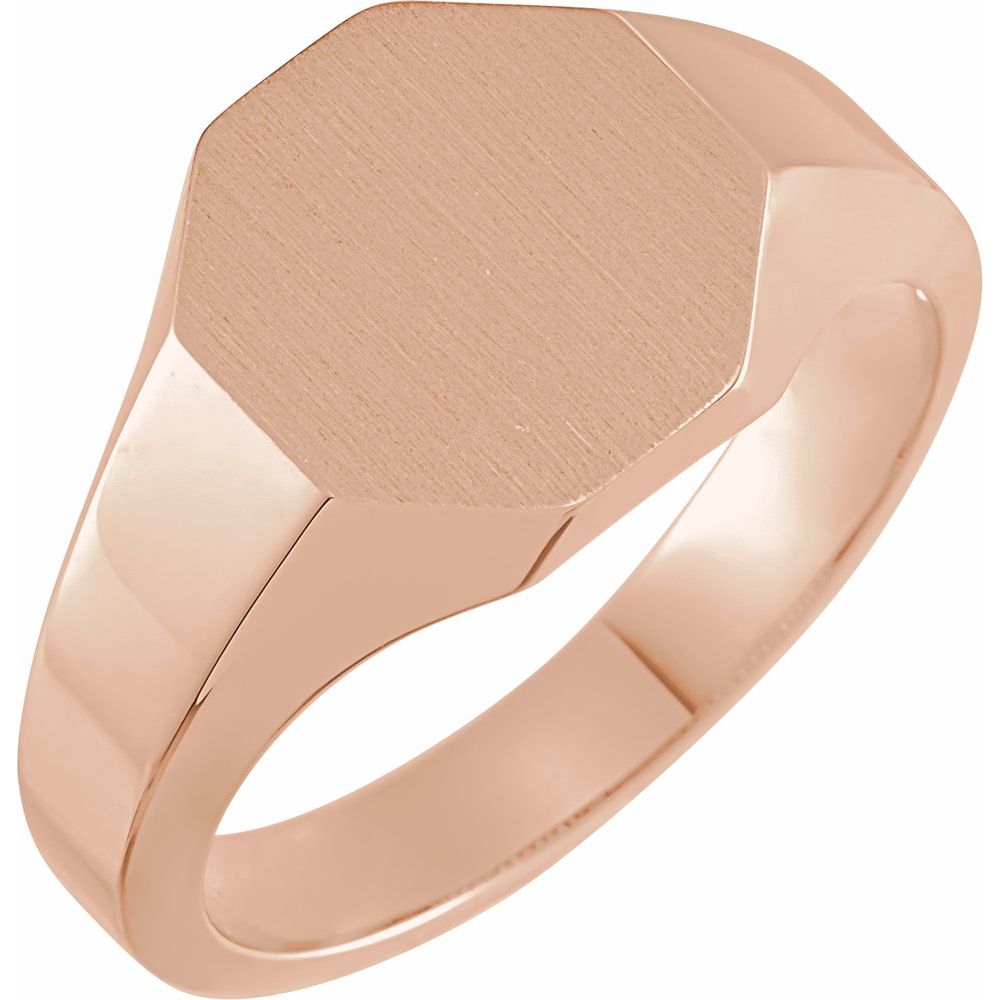 Engravable Octagonal Signet Ring (Available in Silver & Various Golds)