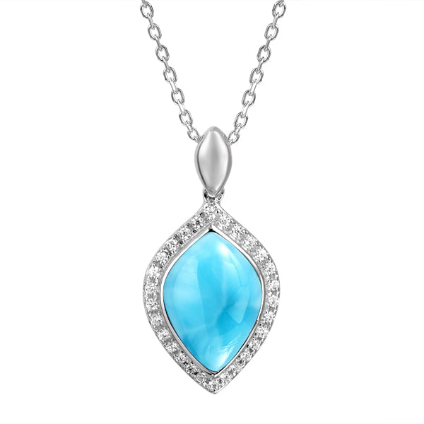 Alamea Sterling Silver Larimar Marquise Shaped Pendant