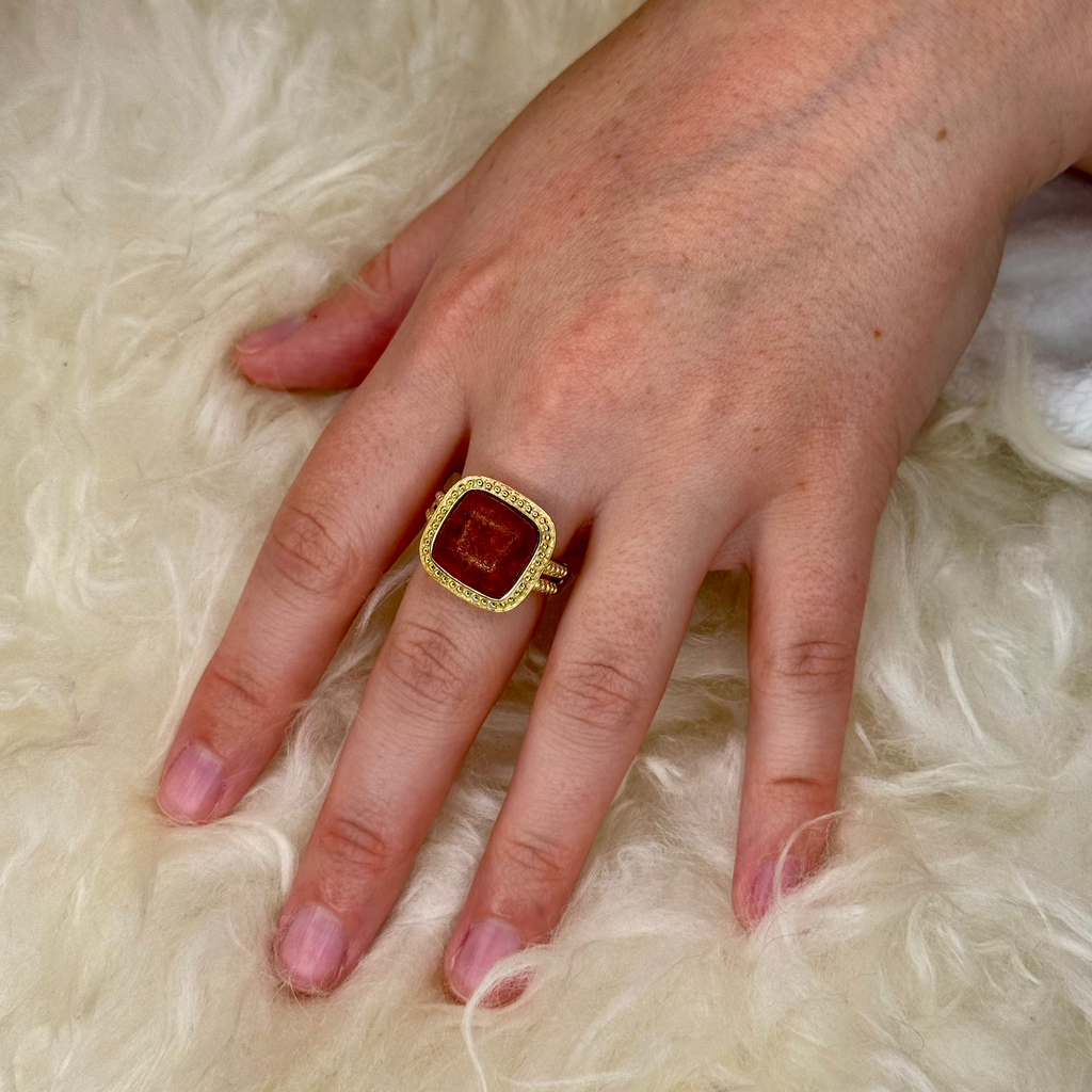 Estate Cushion Amber Ring